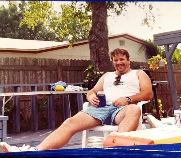 Young Don relaxing outside